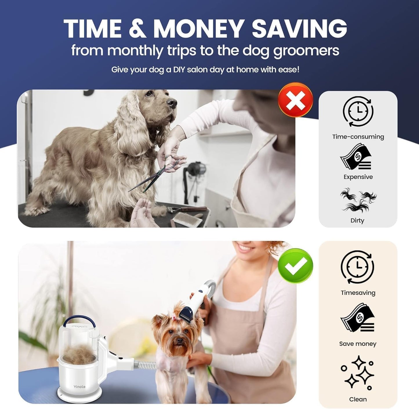 Yinole Pet Grooming Vacuum